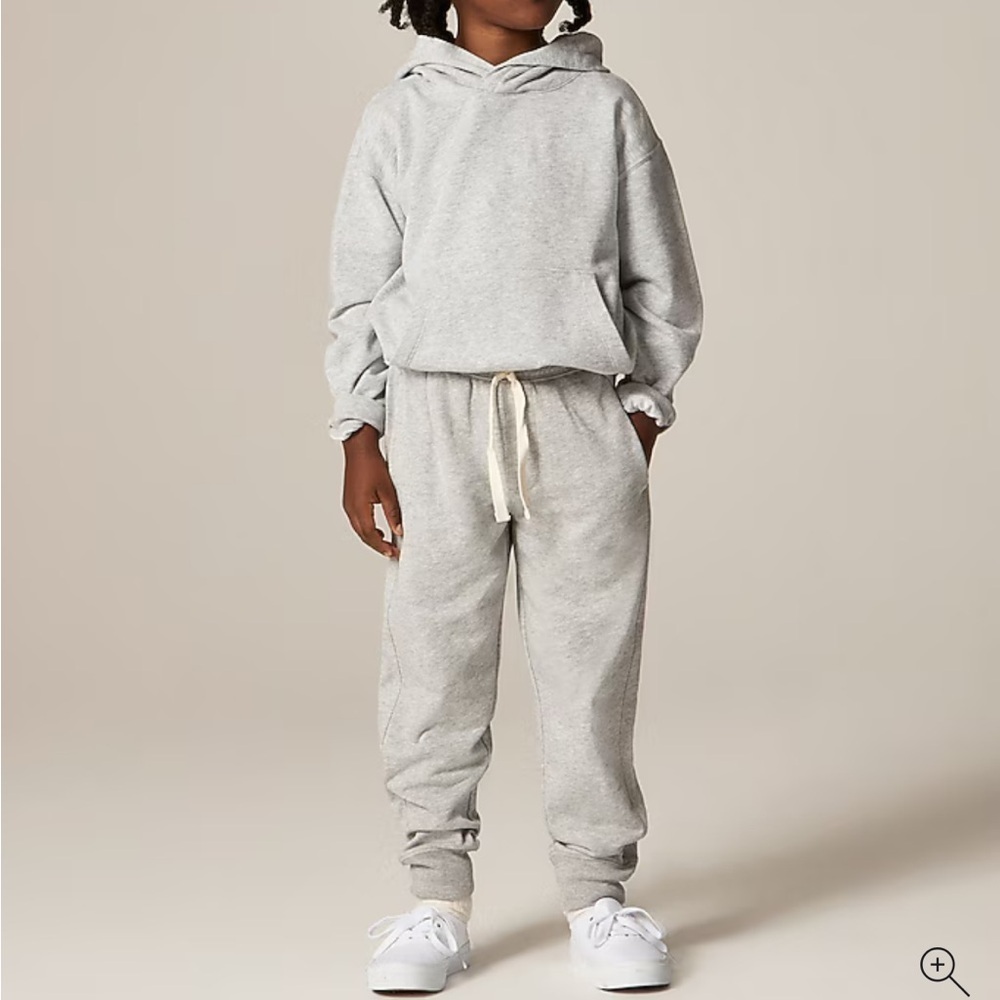 J crew heather grey Kids' slim-slouchy jogger pant in terry